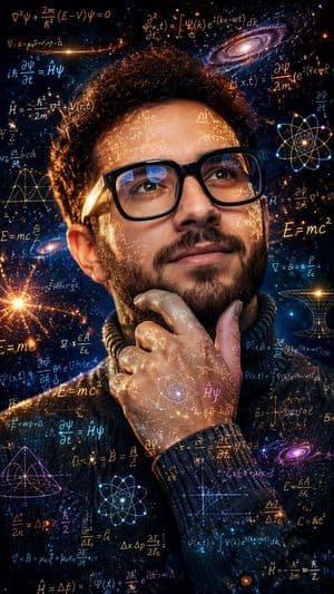 Double Exposure Physics Portrait - AI image template preview