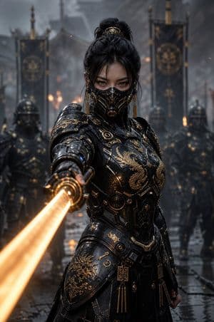 Cyber Samurai Empress Portrait - AI image template preview