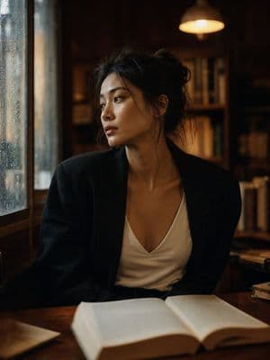 Intellectual Melancholy Portrait - AI image template preview
