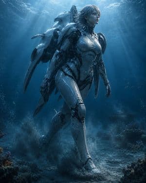 Giant Robot Deep Sea Exploration - AI image template preview