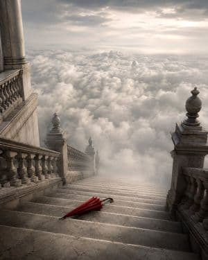 Grand Staircase Above the Clouds - AI image template preview