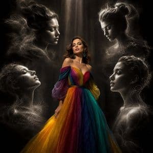 Monochrome Scupltural Light Portrait - AI image template preview