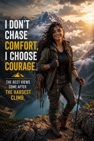 Cinematic Portrait of a Mountain Explorer - AI image template preview