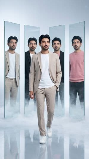 Futuristic Editorial Fashion Portrait - AI image template preview