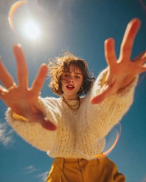Editorial Low-Angle Fashion Portrait - AI image template preview