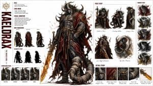 Fashion Concept Art Character Sheet - AI image template preview