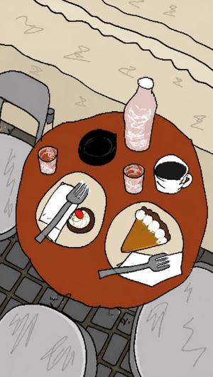 Childlike MS Paint Café Redraw - AI image template preview