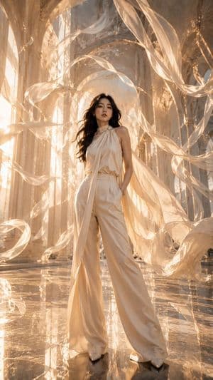 Haute Couture Floating Cathedral Portrait - AI image template preview