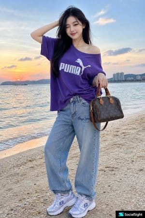 Branded Beach Fashion Photoshoot - AI image template preview