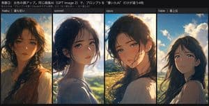 Four-Panel Anime Face Comparison - AI image template preview