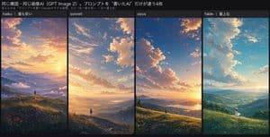 Four-Panel AI Landscape Comparison - AI image template preview