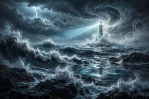 Ghostly Lighthouse Storm Seascape - AI image template preview