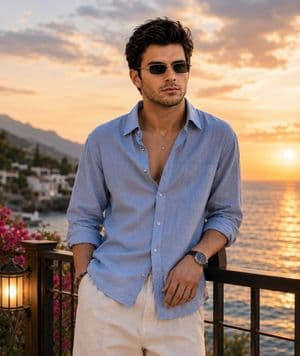 Luxury Mediterranean Resort Portrait - AI image template preview