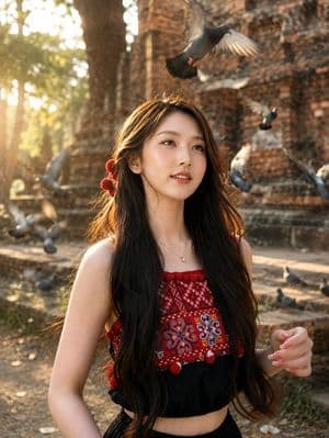 Travel Portrait at Temple Ruins preview