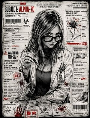 Biopunk Horror Manga Technical Dossier - AI image template preview