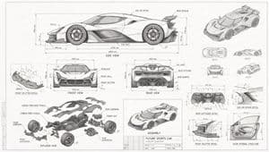 Futuristic Sports Car Blueprint - AI image template preview