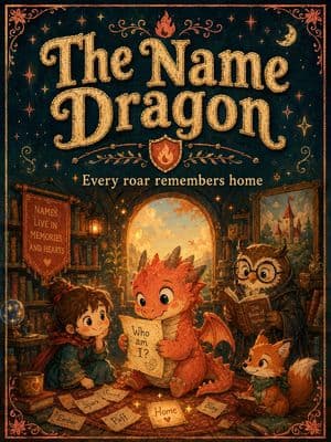 Vintage Name Dragon Storybook Poster preview