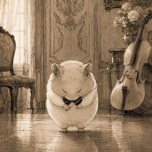 Sepia Hamster Violinist Salon - AI image template preview