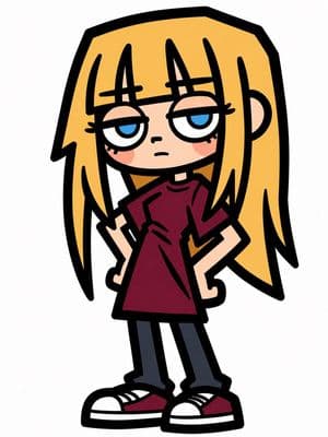 Sleepy Blonde Cartoon Girl - AI image template preview