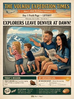 Vintage Family Expedition Newspaper preview