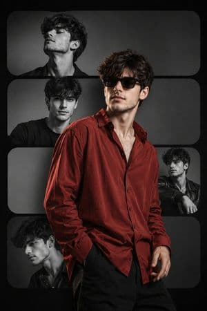 Modern Editorial Fashion Collage Poster - AI image template preview