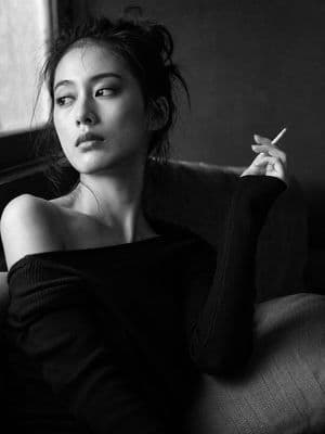 Black and White Japanese Portrait - AI image template preview