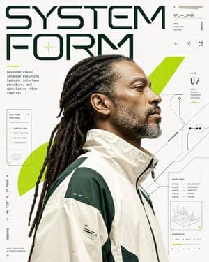 Futuristic Editorial Poster Design - AI image template preview
