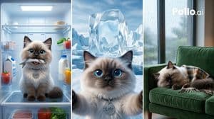 Cooling Cat Triptych preview