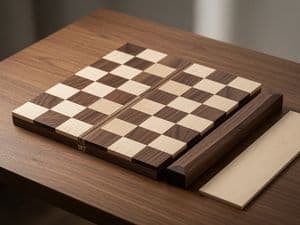 Wooden Travel Chessboard - AI image template preview