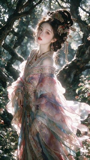 Enchanted Hanfu Forest Goddess - AI image template preview