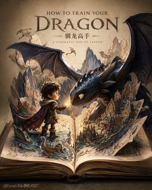 Dragon Pop-Up Storybook Poster - AI image template preview