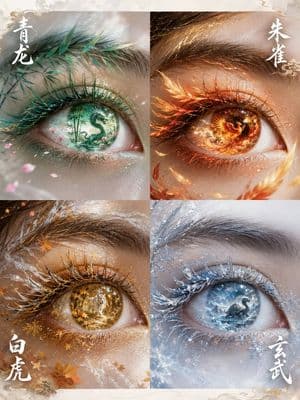Oriental Four Symbols Eye Macro - AI image template preview