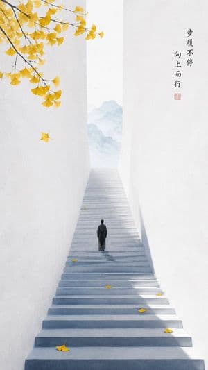 Oriental Zen Minimalist Autumn Wallpaper - AI image template preview