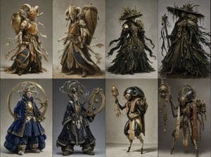 Ornate Fantasy Character Lineup - AI image template preview