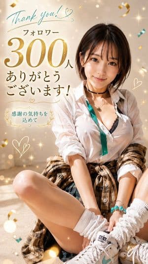 Japanese 300 Followers Thank You Poster preview