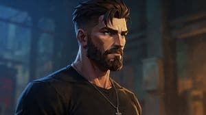 Cinematic Bearded Man Portrait - AI image template preview