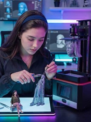 Futuristic 3D Printing Lab Portrait preview