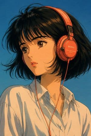80s Retro Anime City Pop Portrait - AI image template preview