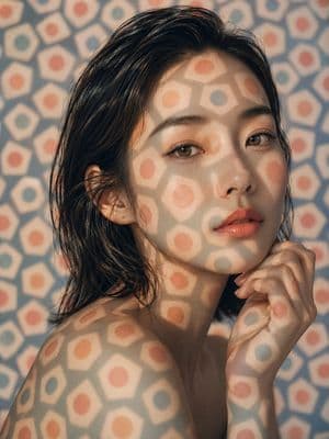 Patterned Light Beauty Portrait - AI image template preview