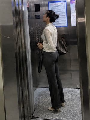 Realistic Office Elevator Candid - AI image template preview