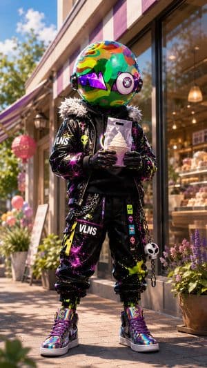 Psychedelic Mascot Streetwear Portrait - AI image template preview