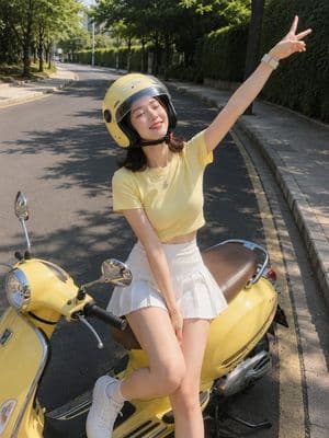Candid Vintage Scooter Smartphone Photo - AI image template preview