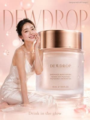 Premium Skincare Ad with Giant Product Jar - AI image template preview