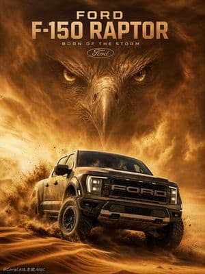 Ford F-150 Raptor Desert Sandstorm - AI image template preview