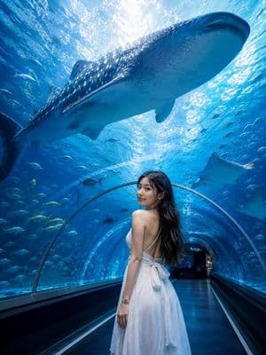 Underwater Whale Shark Aquarium Portrait - AI image template preview