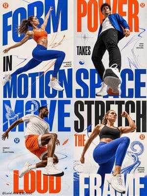 Fitness Apparel Grid Campaign Poster - AI image template preview