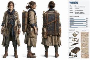 Realistic Cartographer Character Design Sheet - AI image template preview