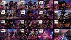 Spider-Verse Style Comic Storyboard - AI image template preview