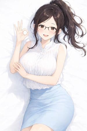 Anime Woman Making OK Sign - AI image template preview
