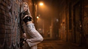 Photorealistic Alley Fashion Editorial - AI image template preview